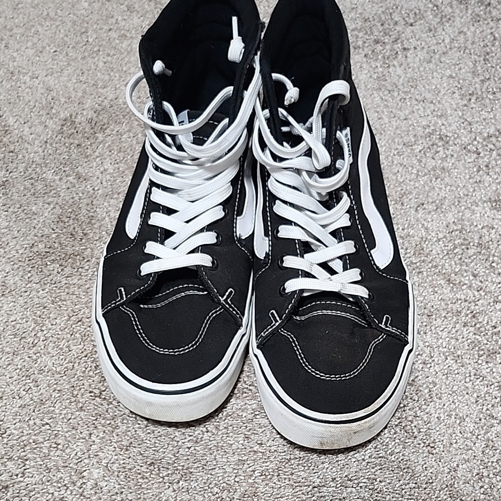 Vans Black and White High-Top Sneakers
